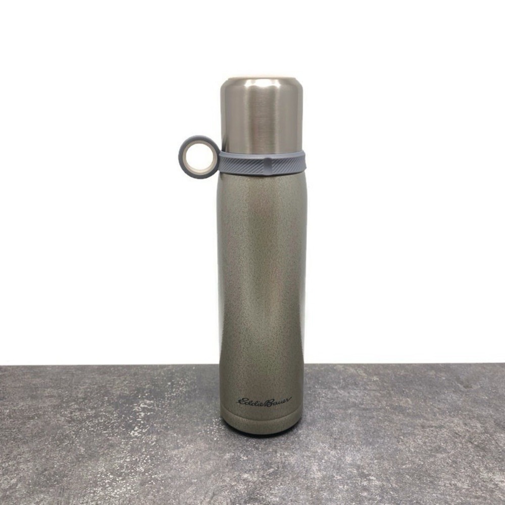 Eddie Bauer Textured Silver Finish 20 oz Stainless Steel Vacuum Travel Thermos